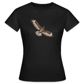 Mäusebussard I Greifvogel Bussard Motiv für - Frauen T-Shirt - Schwarz - Vorne - AI Model Female 172 dark (172cm)