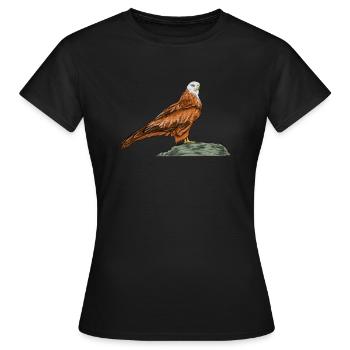 Rotmilan I Greifvogel Chasse au croquant motif pour fauconnier - T-shirt Femme - noir - Devant - AI Model Female 172 dark (172cm)