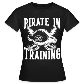 Pirate tête de mort corsaire Capitaine Fun Cadeau - T-shirt Femme - noir - Devant - AI Model Female 172 dark (172cm)