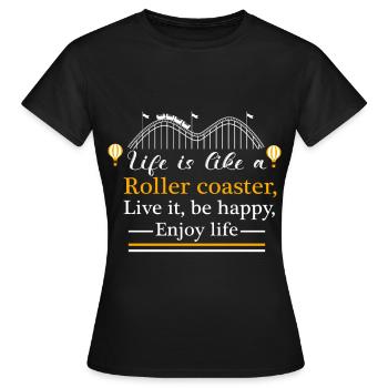 Montagnes russes Parc d’attractions Excursion - T-shirt Femme - noir - Devant - AI Model Female 172 dark (172cm)