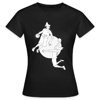 Basketball féminin Minimalisme cadeau basketball - T-shirt Femme - noir - Devant - AI Model Female 172 dark (172cm)