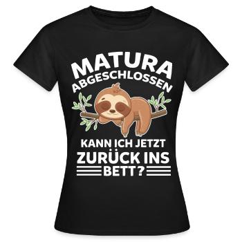 Sloth Gymnasium Graduation Matura Gymnasiast Abi - Women's T-Shirt - black - Front - AI Model Female 172 dark (172cm)