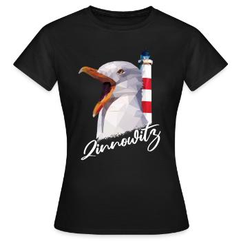 Zinnowitz Insel Usedom Ostsee Strand Souvenir - Frauen T-Shirt - Schwarz - Vorne - AI Model Female 172 dark (172cm)