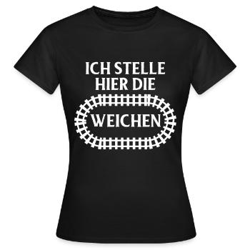 Chemin de fer - T-shirt Femme - noir - Devant - AI Model Female 172 dark (172cm)
