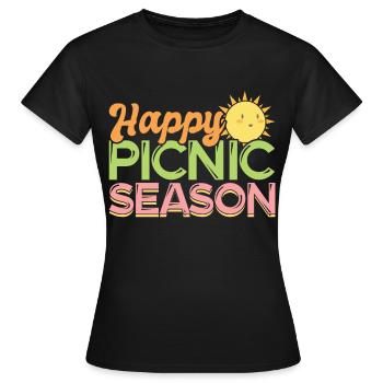 Picknick Sommersaison - picknicken Sonnenschein - Frauen T-Shirt - Schwarz - Vorne - AI Model Female 172 dark (172cm)