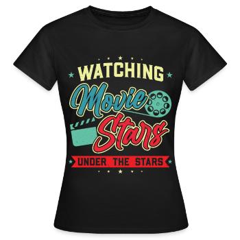 Cinéma Stars de cinéma et le ciel étoilé - Cinéma en plein air - T-shirt Femme - noir - Devant - AI Model Female 172 dark (172cm)