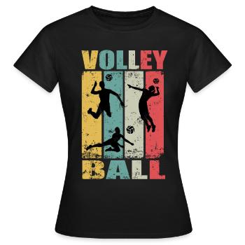 Retro Volleyball Beach Volleyball Volleyballer - Frauen T-Shirt - Schwarz - Vorne - AI Model Female 172 dark (172cm)