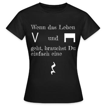 Musiker - Witz - Leben auf und ab - Pause - Spruch - Frauen T-Shirt - Schwarz - Vorne - AI Model Female 172 dark (172cm)