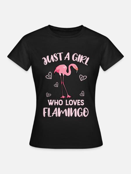 Solo una ragazza che ama il design dei fenicotteri - Dame-T-shirt - sort