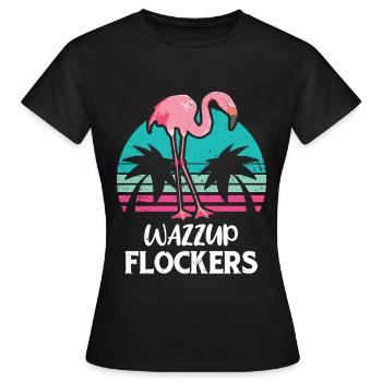 Flamingo Pink Flamingo Flamingo Flamingo Cadeau - T-shirt Femme - noir - Devant - AI Model Female 172 dark (172cm)