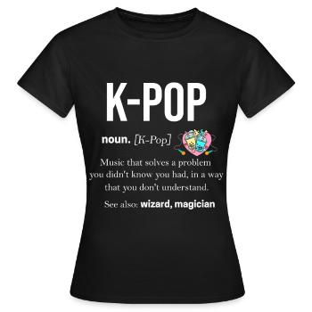 K-pop Koreanischer Pop Manga Bubble Tea Kawaii Pop - Frauen T-Shirt - Schwarz - Vorne - AI Model Female 172 dark (172cm)