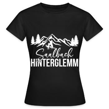 Saalbach Hinterglemm Snowboard Sports d’hiver Montagnes - T-shirt Femme - noir - Devant - AI Model Female 172 dark (172cm)