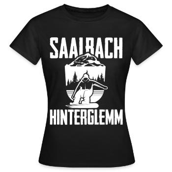 Saalbach Hinterglemm Snowboard Alpes Montagnes - T-shirt Femme - noir - Devant - AI Model Female 172 dark (172cm)