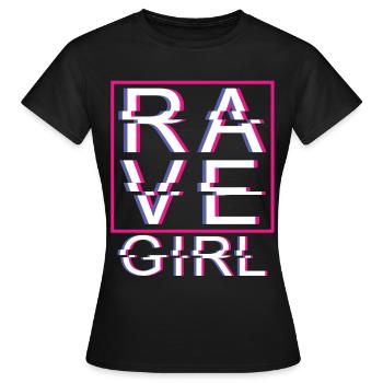 Rave Fille Rave Fille - T-shirt Femme - noir - Devant - AI Model Female 172 dark (172cm)