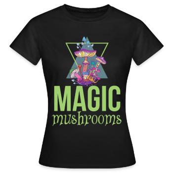 Magic Mushrooms Magic Mushrooms Enchanted Forest - Women's T-Shirt - black - Front - AI Model Female 172 dark (172cm)