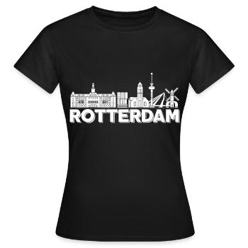 Holland Skyline Rotterdam Holländer - Frauen T-Shirt - Schwarz - Vorne - AI Model Female 172 dark (172cm)