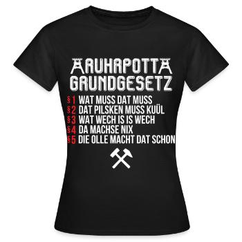 Ruhrpott Grundgesetz Ruhr Ruhrgebiet - T-shirt Femme - noir - Devant - AI Model Female 172 dark (172cm)