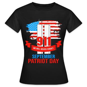 Pattriot Tag 9-11 20 Jahre Jubiläum Erinnerung - Frauen T-Shirt - Schwarz - Vorne - AI Model Female 172 dark (172cm)