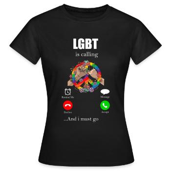 LGBT - T-shirt Femme - noir - Devant - AI Model Female 172 dark (172cm)