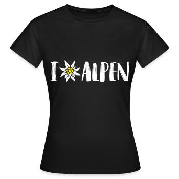 I Edelweiss Alpes Les Alpes Fleur d’Edelweiss - T-shirt Femme - noir - Devant - AI Model Female 172 dark (172cm)