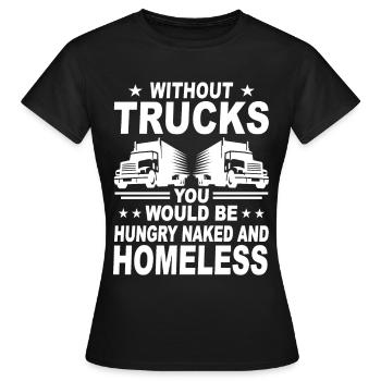 Truck Truck Drivers Trucks Trucks Truck Drivers - Women's T-Shirt - black - Front - AI Model Female 172 dark (172cm)