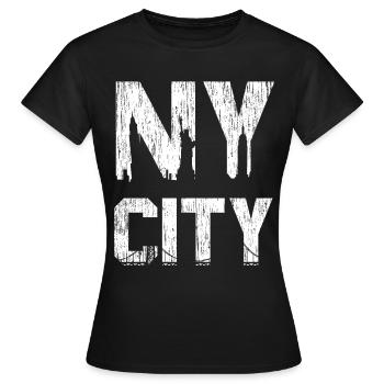 NY City New York - Women's T-Shirt - black - Front - AI Model Female 172 dark (172cm)