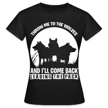 Wolf Pack Meute chien sauvage Animaux sauvages - T-shirt Femme - noir - Devant - AI Model Female 172 dark (172cm)