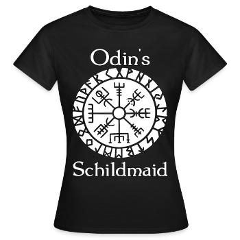 Odin Schildmaid Wikinger Runen Geschenk - Frauen T-Shirt - Schwarz - Vorne - AI Model Female 172 dark (172cm)