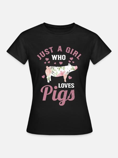 Schwein Schweinchen Schweine Hausschwein - Frauen T-Shirt - Schwarz