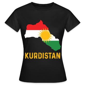 Kurdistan drapeau Kurde Patrie - T-shirt Femme - noir - Devant - AI Model Female 172 dark (172cm)