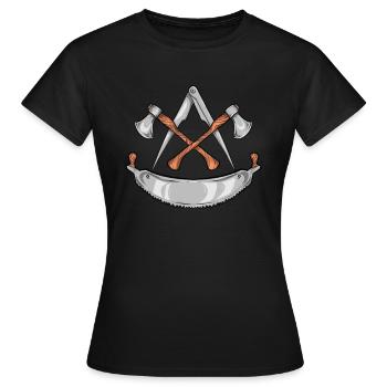 Charpentier symbole I armoiries de corporation Motif pour - T-shirt Femme - noir - Devant - AI Model Female 172 dark (172cm)
