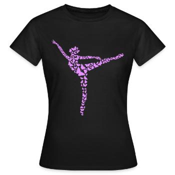 Ballet Ballet Ballerine Girl - Ballet Ballet Ballet - T-shirt Femme - noir - Devant - AI Model Female 172 dark (172cm)