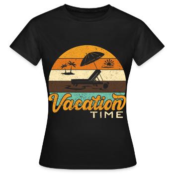 Vacances vacances d’été Vacances à la plage Vacances annuelles - T-shirt Femme - noir - Devant - AI Model Female 172 dark (172cm)