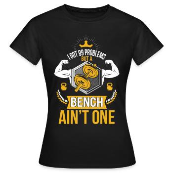 Bench Press Chest Training Dumbbells Fitness - Women's T-Shirt - black - Front - AI Model Female 172 dark (172cm)