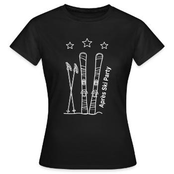 Apres Ski Party Skieur d’hiver chalet cadeau - T-shirt Femme - noir - Devant - AI Model Female 172 dark (172cm)