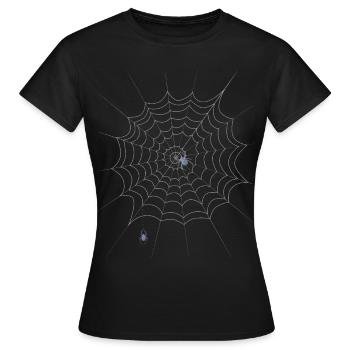 Spinnennetz, Spinne, Halloween - Frauen T-Shirt - Schwarz - Vorne - AI Model Female 172 dark (172cm)