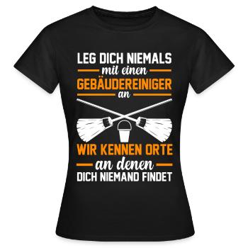 Raumpfleger Putzmann Gebäudereiniger - Frauen T-Shirt - Schwarz - Vorne - AI Model Female 172 dark (172cm)