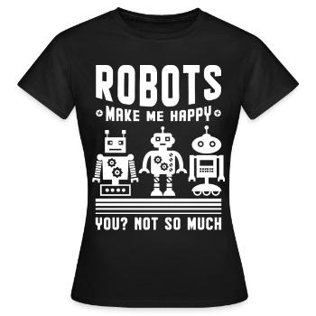 Robotic Robots - Women's T-Shirt - black - Front - AI Model Female 172 dark (172cm)