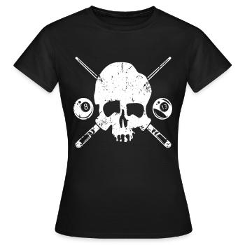 8-Ball Piscine Billiard - Snooker billard tête de mort - T-shirt Femme - noir - Devant - AI Model Female 172 dark (172cm)