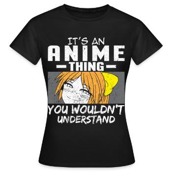 Hentai Anime Manga Japanisches Etchi Waifu Kawaii - Frauen T-Shirt - Schwarz - Vorne - AI Model Female 172 dark (172cm)
