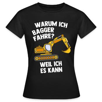 Bagger - Frauen T-Shirt - Schwarz - Vorne - AI Model Female 172 dark (172cm)