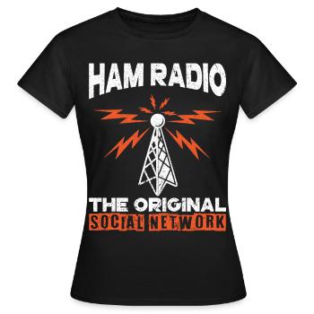 Funk Amateur Funker Funken Radio Hobby Geschenk - Frauen T-Shirt - Schwarz - Vorne - AI Model Female 172 dark (172cm)