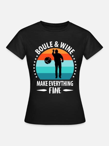 Boule Petanque Boccia Boules - T-shirt dam - svart