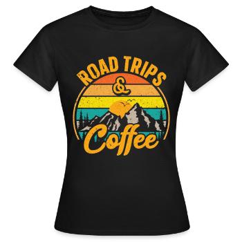 Road Trip Voyage Aventure Vacances Routard - T-shirt Femme - noir - Devant - AI Model Female 172 dark (172cm)
