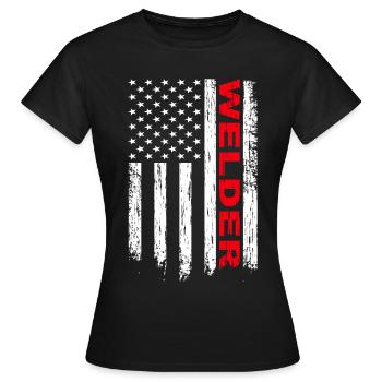 WIG Schweißer Amerika Flagge - Frauen T-Shirt - Schwarz - Vorne - AI Model Female 172 dark (172cm)