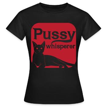 Pussy Whisperer chats Chuchoteur - T-shirt Femme - noir - Devant - AI Model Female 172 dark (172cm)