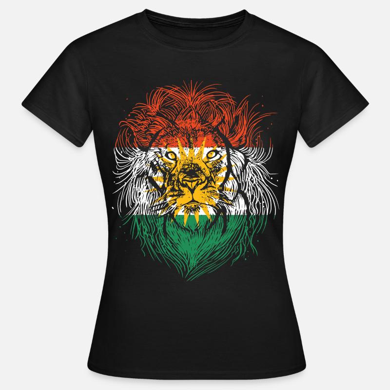 Kurdistan Löwe Kurde Kurden Kurdisch Geschenk - Dame-T-shirt - sort