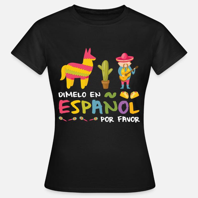 Bilingual Spanisch Lehrer Schule Sprachen Geschenk - Frauen T-Shirt - Schwarz