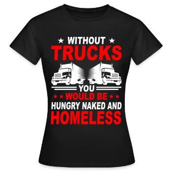 Trucks Trucks Trucks Truck Drivers Truck Drivers Truck Drivers - Women's T-Shirt - black - Front - AI Model Female 172 dark (172cm)