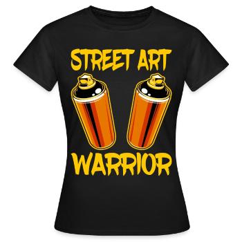 Street Art Warrior Graffiti Tag Pulvérisateur laque - T-shirt Femme - noir - Devant - AI Model Female 172 dark (172cm)